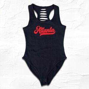 Women Black/Red Atlanta Bodysuit, ATL Gameday Outfit, Georgia Fan